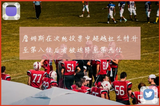 詹姆斯在次轮投票中超越杜兰特升至第八位后者被迫降至第九位